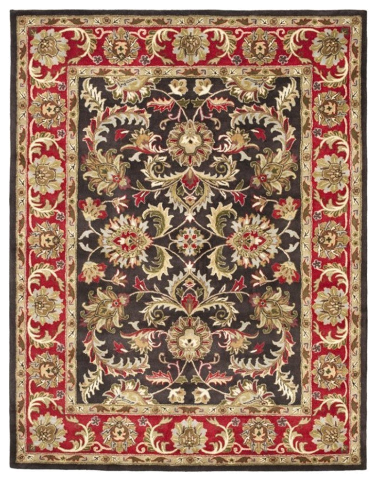 Safavieh Heritage 8'3" X 11' Hand Tufted Wool Rug in Chocolate and Red