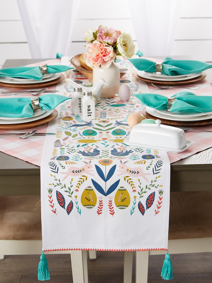 Easter Garden Embellished Table Runner 14X108