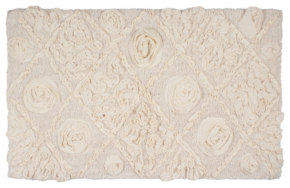 Modesto Bath Rug Bath Rug Set, Machine Wash, 24x40" Rectangle, Ivory