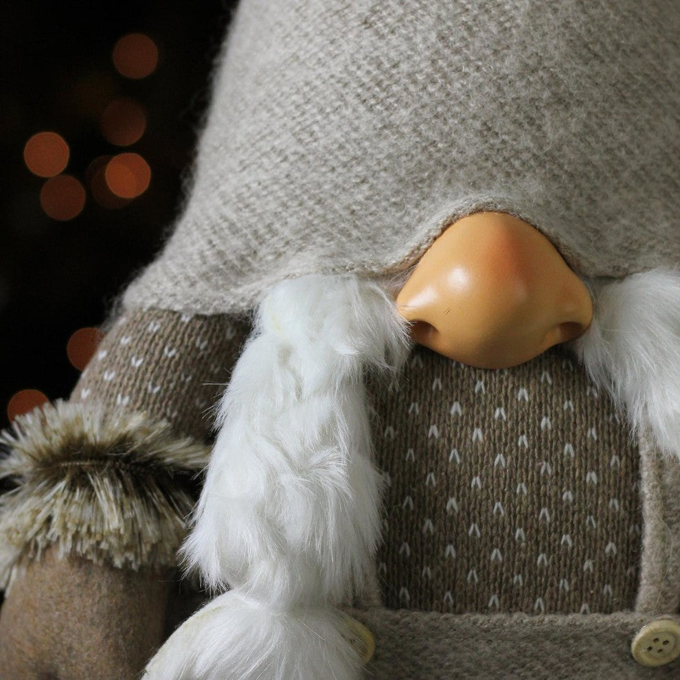 31" Nature's Luxury Gnome with Pig Tails Tabletop Christmas Decoration
