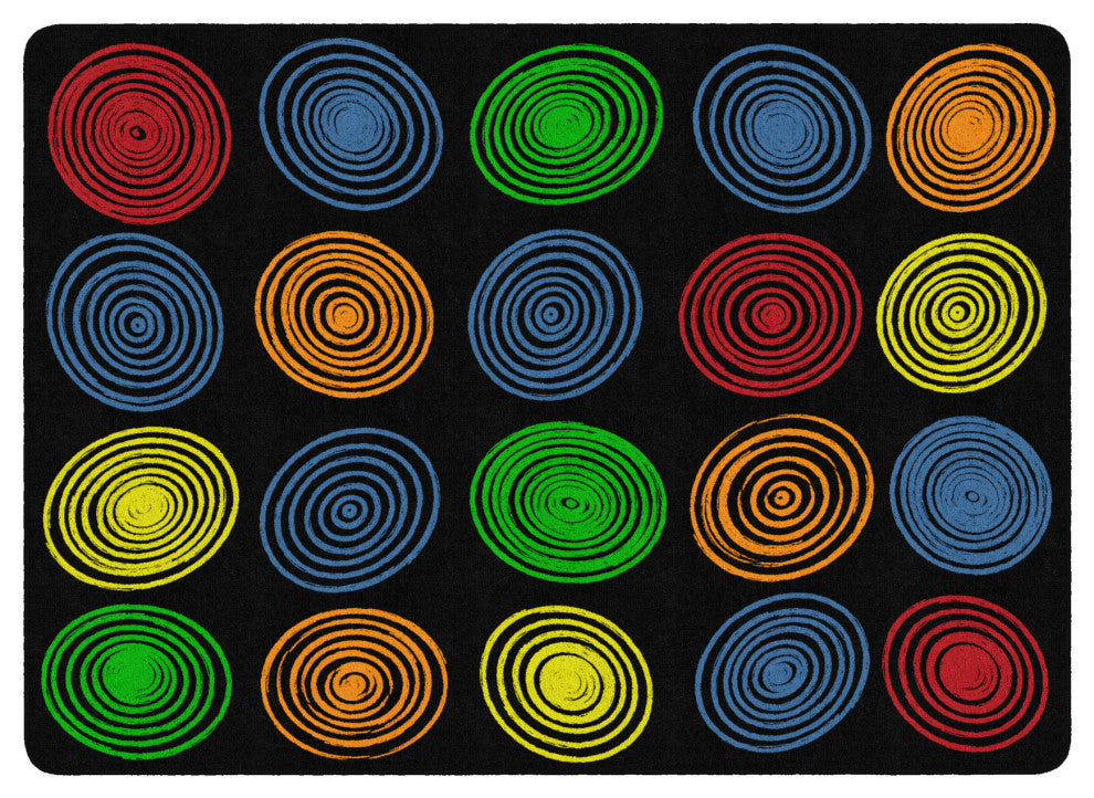 Flagship Carpets FA1843-32FS Circles Black And Multi