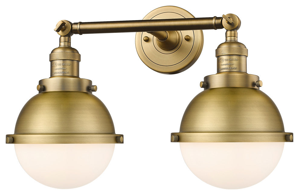 Innovations 208-BB-HFS-61-BB-LED Hampden 2 Light Vanity Light, Brushed Brass