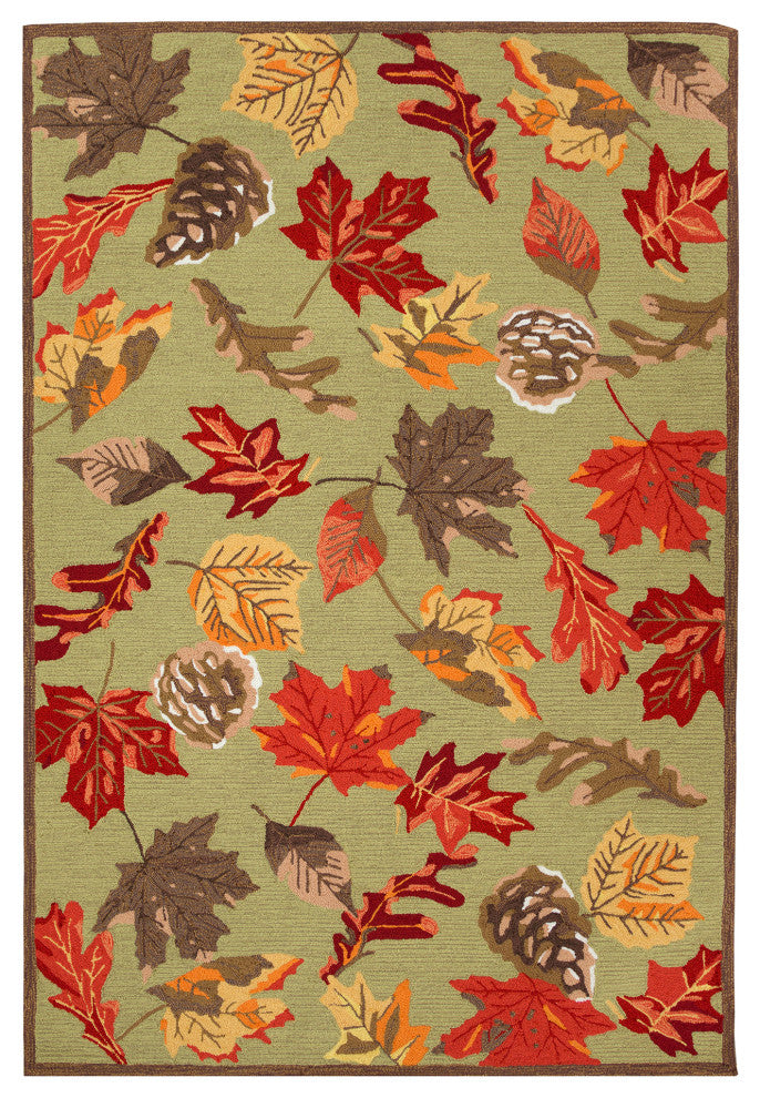 Ravella Falling Leaves Indoor/Outdoor Rug Moss 8'3"x11'6"