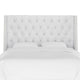 Williams Full Nail Button Wingback Headboard, Velvet White