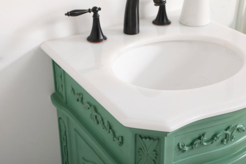 19" Single Bathroom Vanity, Vintage Mint