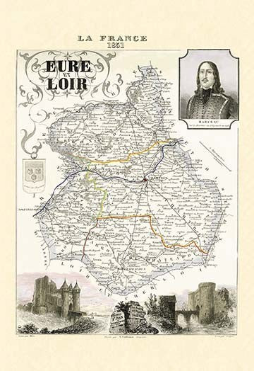 Eure-Et-Loir - Gallery Wrapped Canvas Art 28" x 42"