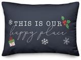 Navy This Is Our Happy Place 20x14 Spun Poly Pillow