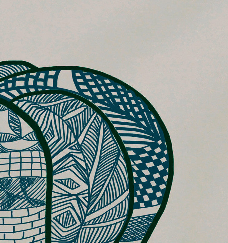 Pumpkin Patch Geometric Print Placemat, Set of 4, Teal