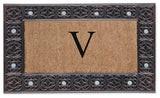 A1HC First Impression Rubber and Coir Decorative Tray Doormat 18"x30", V