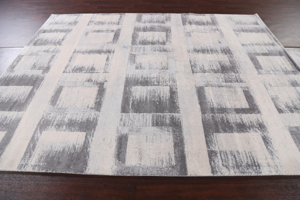 Geometric Oriental Transitional Turkish Rug Contemporary Carpet 8x10