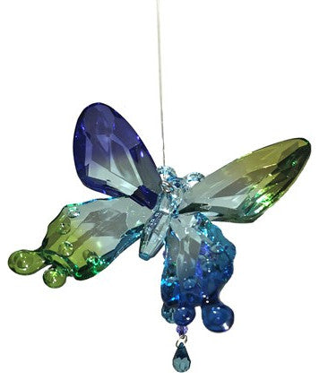 Five Tone Hanging Acrylic 3-Piece Butterfly Chain, 6 Assorted Colors