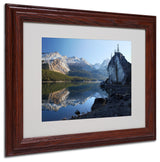 'Jasper Maligne Lake' Matted Framed Canvas Art by Pierre Leclerc
