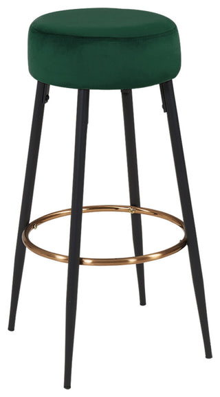 Minimalist Round Bar Stools, Dark Green - 1 Piece, 30 Inch