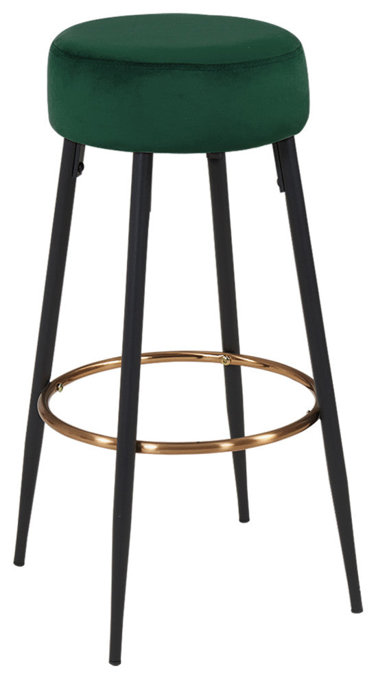 Minimalist Round Bar Stools, Dark Green - 1 Piece, 30 Inch