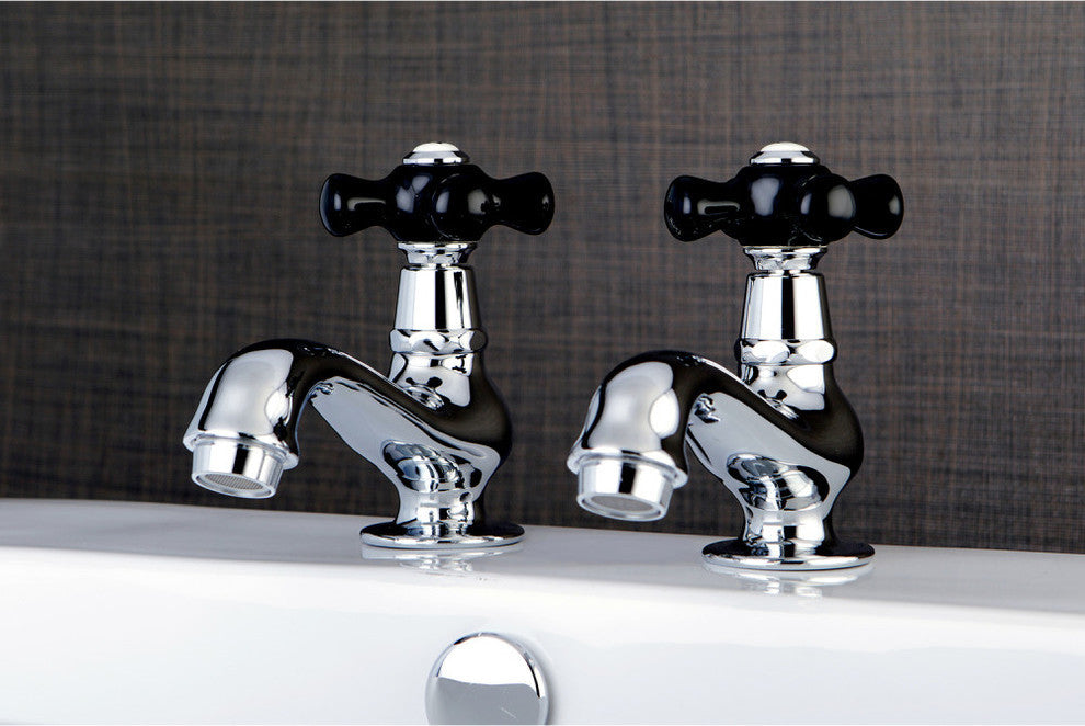 Kingston Brass Basin Faucet With Cross Handle, Polished Chrome