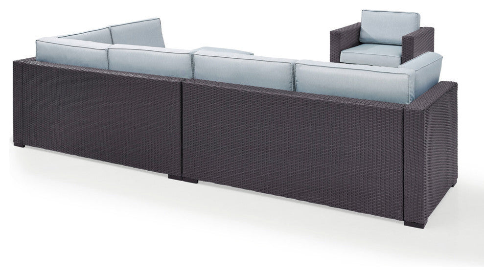Biscayne 6-Piece Outdoor Wicker Seating Set, Mist