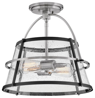 Hinkley Lighting 38111 Tournon 2 Light 15"W Semi-Flush Ceiling - Brushed Nickel