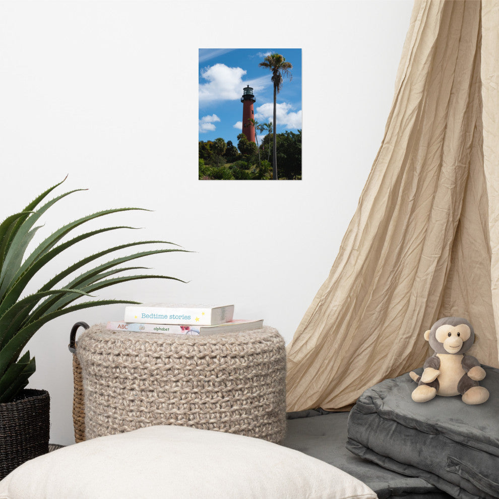 Jupiter Lighthouse Color Unframed Coastal Landscape Photo Wall Art Print, 11" X 14"