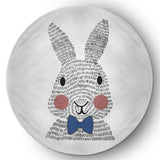 5' Round Bow-tie Bunny Easter Chenille Indoor/Outdoor Rug