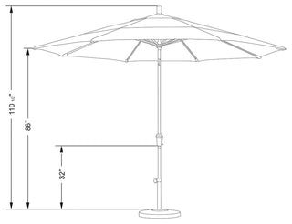 9' Aluminum Umbrella Auto Tilt Bronze, Canvas