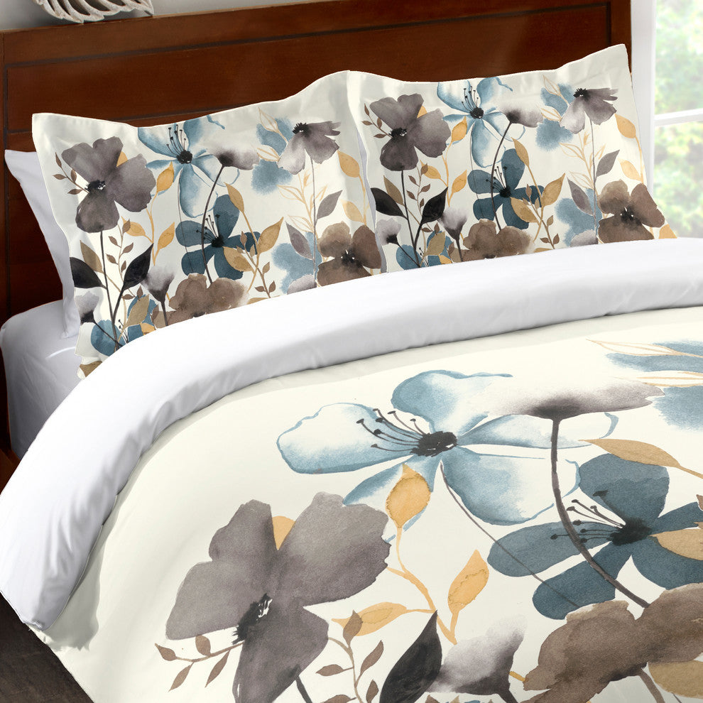 Laural Home Greige Florals Standard Pillow Sham