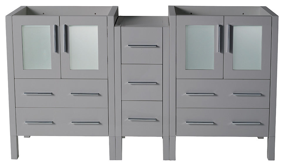 Torino Modern Bathroom Cabinet, Gray, 60"