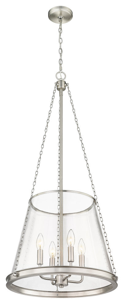 Zlite 341P18-BN 4-Light Pendant, Clear