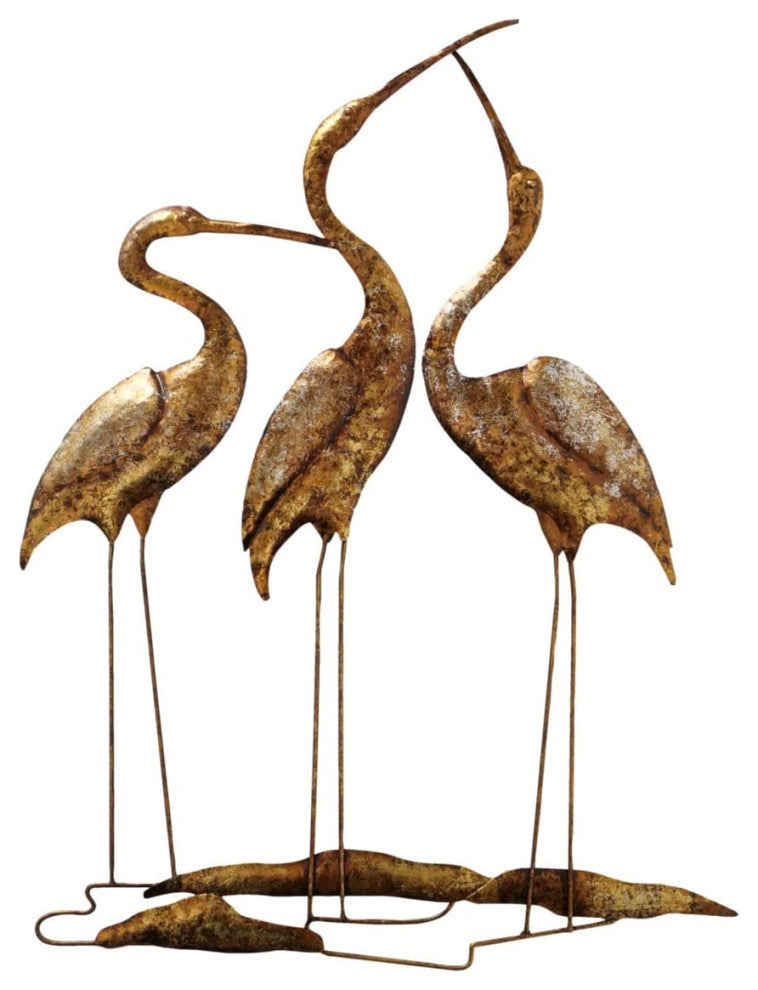 Gilt Cranes Wall Art, 28.5 Inches