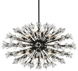 Victor 36" Crystal Starburst Oval Pendant, Black
