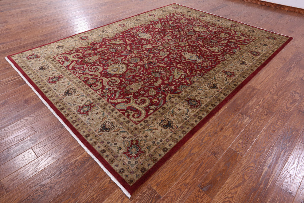 Persian Tabriz Hand-Knotted Wool Rug 8' 4" X 11' 7" - Q12137