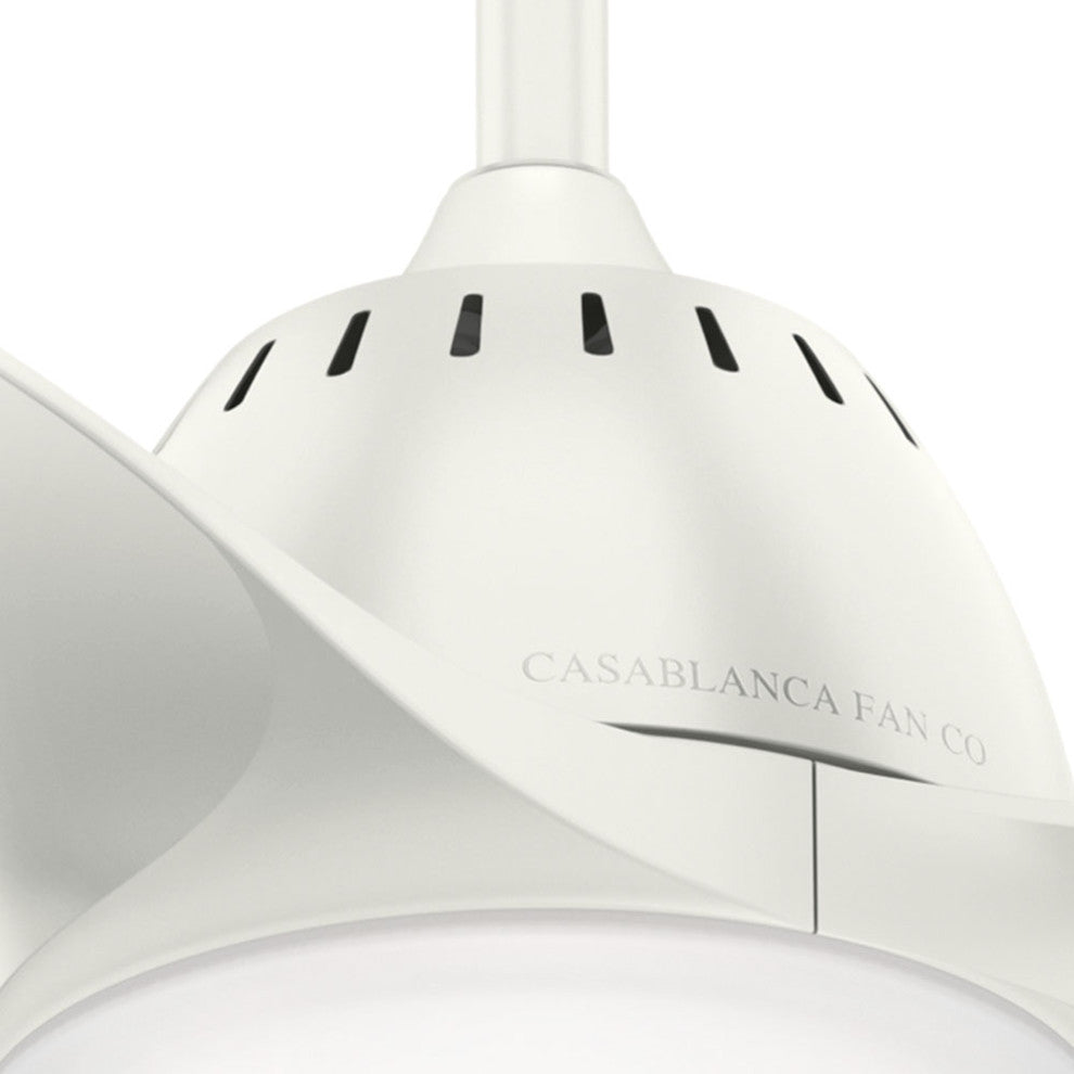 Casablanca 44" Wisp Ceiling Fan With Light Kit & Handheld Remote, Fresh White