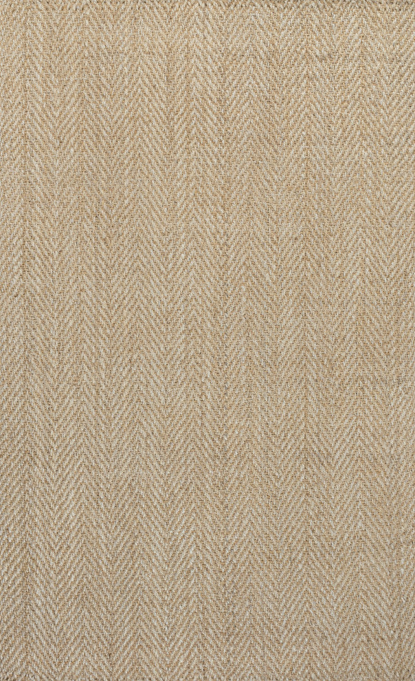 Espina Hand Woven Herringbone Chunky Jute Ivory 8 x 10 Rug