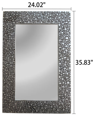 Chloe'S Reflection Contemporary-Style Rectangle Antique Silver Finish 36"