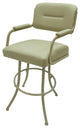 Swivel Counter Metal Bar Stool, Ocean Beige Vinyl - Beige, 30"