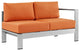 Silver Orange Shore 5 Piece Outdoor Patio Aluminum Sectional Sofa Set