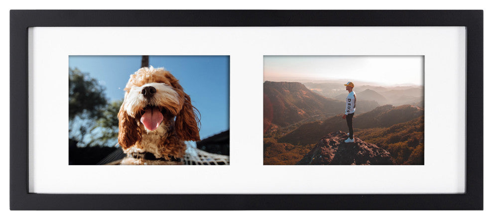Gallery Wall Multi Open Matted Picture Frame Set, Black 5 Piece
