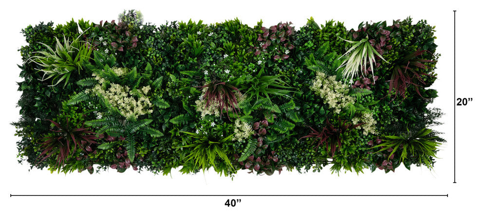 20in. x 20in. UV Resistant Corfu Island Artificial Living Wall Panels Set of 3