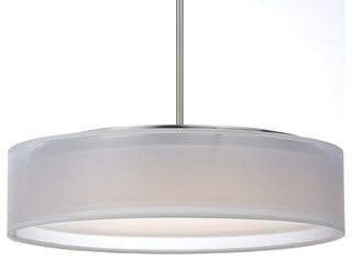 Maxim 10226 Prime 20"W LED Pendant - White Linen / Satin Nickel