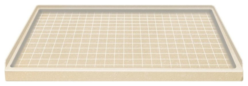 60"x32" Solid Surface Right-Hand Shower Base, Sea Shore