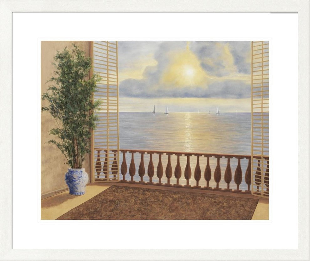 "Ocean Villa" Framed Digital Print by Diane Romanello, 33x27"