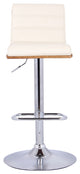 Prenatt Barstool Chrome Base Finish With Cream Faux Leather and Walnut Back