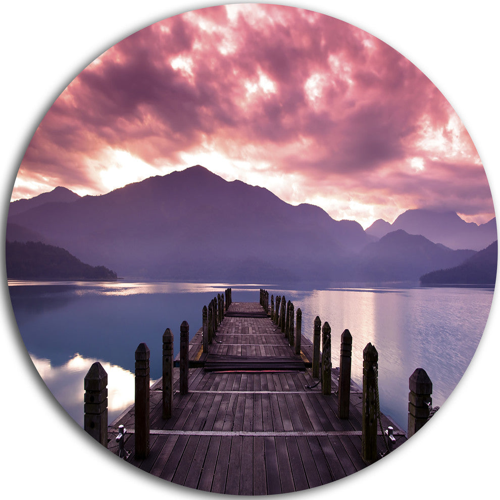 Beautiful Spring Sea At Morning, Photo Round Wall Art, 23"