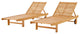 Lounge Chair Chaise, Set of 2, Wood, Brown Natural, Modern, Outdoor Patio Cafe