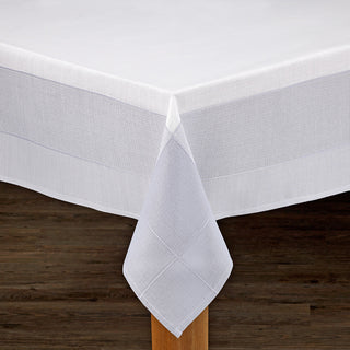 Bohemia 70% Cotton 30% Polyester Polyester Tablecloth, White/Gray, 70"x70"