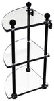 Mambo 3 Tier Corner Glass Shelf, Matte Black