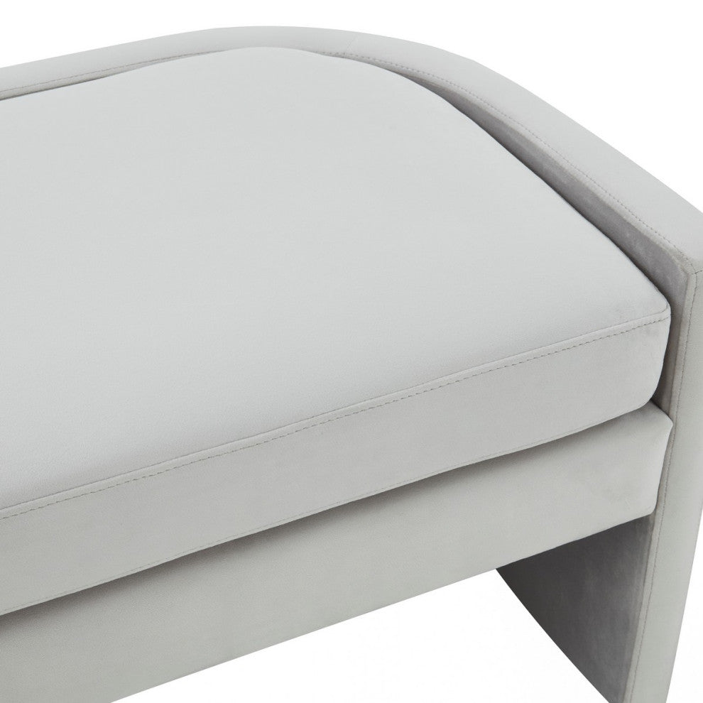 Safavieh Couture Rosabeth Curved Bench, Light Grey