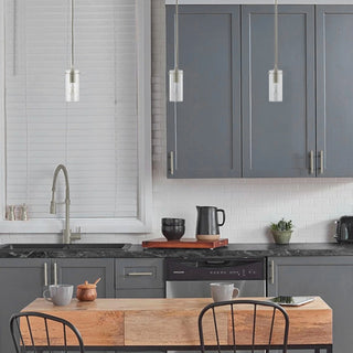 Effimero 1-Light Stem Hung Pendant Lamp, Satin Brass