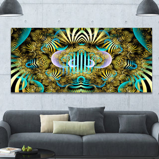 Magical Fairy Pattern Brown, Oversized Abstract Canvas Art Print, 60x28