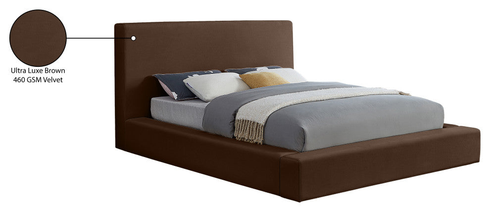 Dorian Upholstered Bed, Brown, King, Velvet