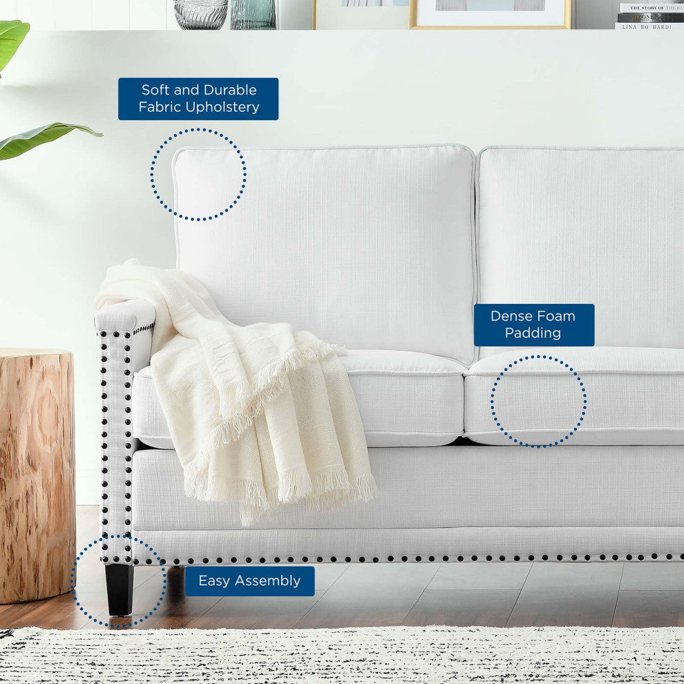 Sofa, Fabric, White, Modern, Living Lounge Room Hotel Lobby Hospitality